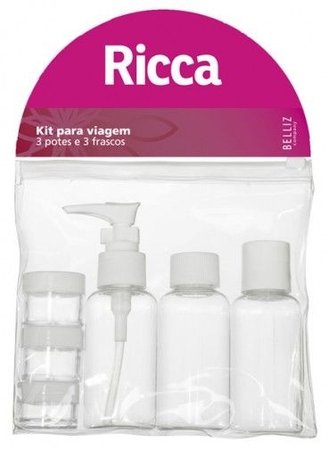 Kit de frascos pequenos para viagem com shampoo e cremes