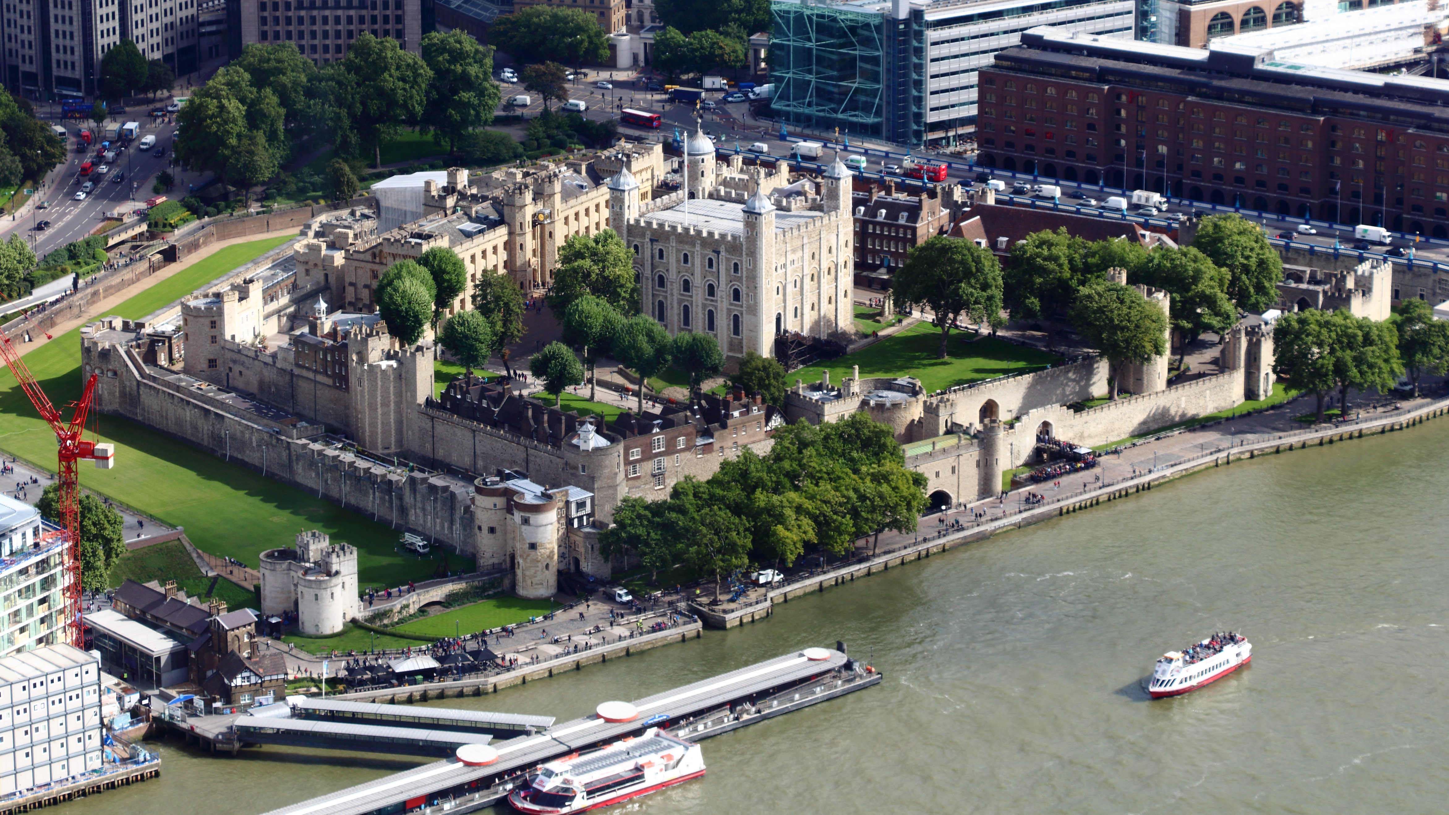 Vista aérea da histórica Tower of London e seus arredores